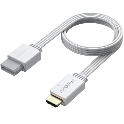 AUTOUTLET Wii to HDMI Adapter, 1080P/720P Wii to HDMI Converter, Cable Length 120 cm, Supports All Wii Display Modes, for HDTV and Monitor, White