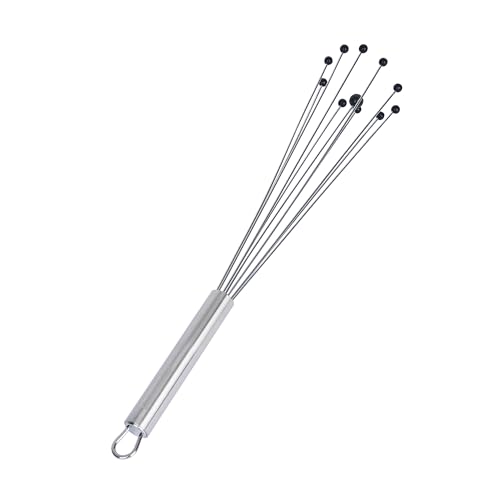 Restaurantware 12.5 in Stainless Steel Ball Whisk with Silicone Tips - 6 Pack - German Standard Sauce & Gravy Whisk, Non-Scratch, Dishwasher Safe - Non-Stick Safe Silicone Ball Whisk for Baking