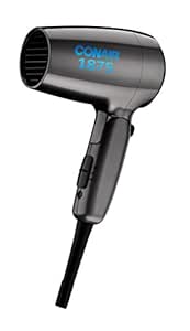Conair 1875 Watt Compact Dual Voltage Travel Hair Dryer with Folding Handle