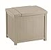 Suncast 22-Gallon Small Box-Lightweight Resin Indoor/Outdoor Storage for Seat Cushions and Gardening Tools Store Items on Deck, Porch, or Patio, Tan