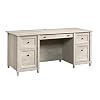 Sauder Edge Water Executive Desk, L: 65.12″ x W: 29.53″ x H: 29.37″, Chalked Chestnut finish