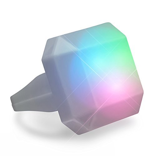 Color Changing Emerald-Cut LED Deco Gem Ring (Set of 12)