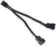 SilverStone Technology All Black Sleeved 1-to-2 Sleeved PWM Fan Splitter Cable (CPF01)