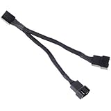 SilverStone Technology All Black Sleeved 1-to-2 Sleeved PWM Fan Splitter Cable (CPF01)