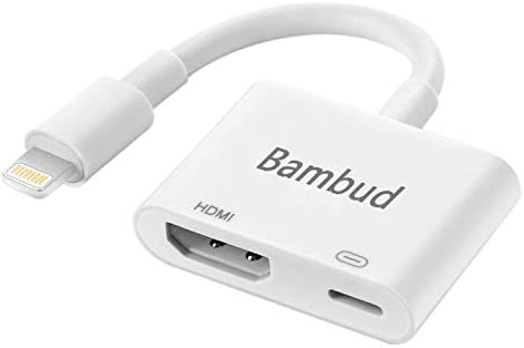 Bambud Phone Pad to HDMI Adapter Cable, Digital AV Adapter 1080p HD TV Connector Cable Compatible with Phone Xs Max XR 8 7 6Plus, Pad, Pod to TV Projector Monitor