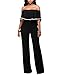 Halfword Womens Sexy Off Shoulder High Waist Wide Leg Jumpsuits Rompers Clubwear L Black