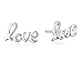 Amazon Collection Sterling Silver 'Love' Button Earrings