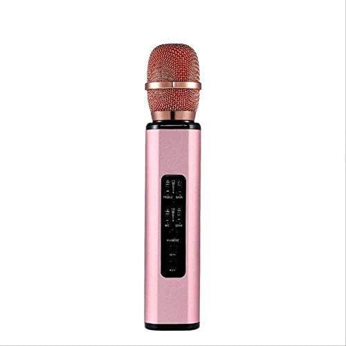 RRYM Microphones Professional Portable Wireless Bluetooth Karaoke Microphone Dual Speaker With Dynamic Microphone For Music Lovers Singing Record Pink