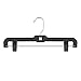HOUSE DAY Pants Hangers - 14” Black Pants Hangers 100pcs with Plastic Pants Clips - Skirt/Slack Hangers
