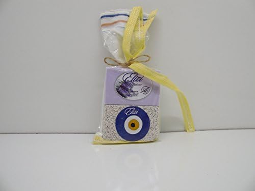 Elizi Turkish Bath Set Lavender Soap Heel Stone and Fiber Bath