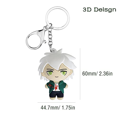 Nagito Komaeda Keychain 3D Nagito Keyring Anime Collectible Figure Toys Accessories for Kids Birthday Gifts 6cm/ 2.36in