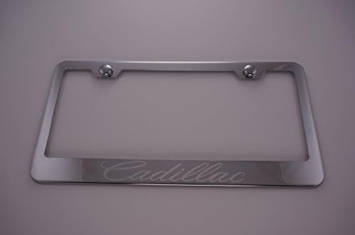 Cadillac Chrome License Plate Frame with Caps