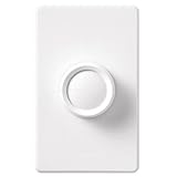 Lutron Electronics D-600PH-DK Single Pole Push Rotary Dimmer, 600-watt, White/Ivory