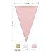 Ling's moment 15pcs Paper Pennant Banner Flags, Triangle Bunting Flags Banner, for Bridal Shower, Wedding, Baby Shower, Birthday, Event & Party Supplies, 15pcs Flags(sparkle gold,pink,white)