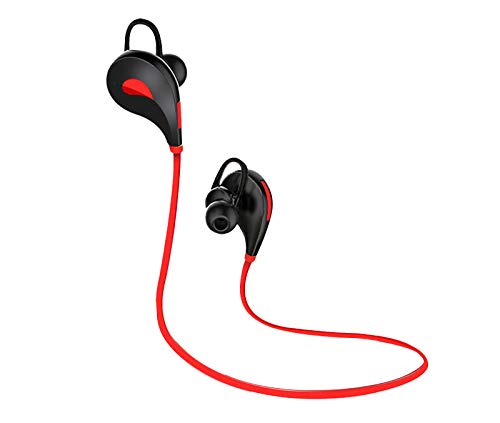 Bluetooth Sport Earphones for Nokia 8.1 Smartphone Wireless Sound Button Hands Kit In-Ear Universal (Red)