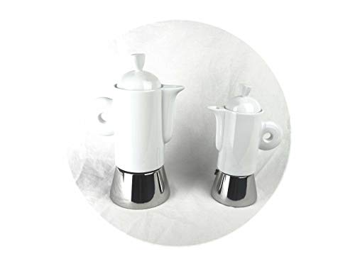 Moka Consorten Italienischer Espressokocher »Darling« aus Edelstahl, weißem Porzellan & Alu-Trichter (105 ml) / Made in… – Bild 7