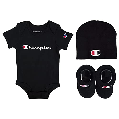 Champion baby boys Infant 3-piece Box Includes Body Suit, Bib Or