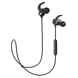 TaoTronics Bluetooth Headphones Wireless Earbuds Sports In Ear Sweatproof Earphones with Built in Mic (Balanced Audio, aptX Lossless sound, Cordless 4.1, CVC 6.0 Noise Cancellation) Black