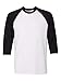 Hanes Unisex X-Temp Performance Baseball Tee, 42BA, M, White/Black