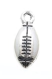 AV BEADS Football Sports Charms Antique Silver, 100 Count
