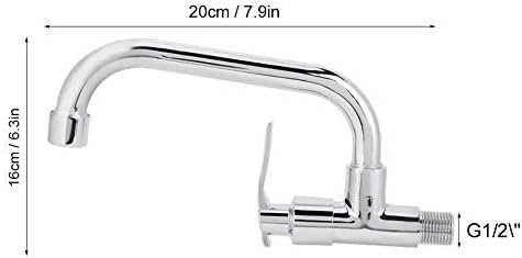 TOPINCN Kitchen Faucet Wall Mounted Single Cold Water Tap Single Handle Kitchen Sink Faucet G1/2In Home Use Accessories(Type B 20Cm) - Image 3
