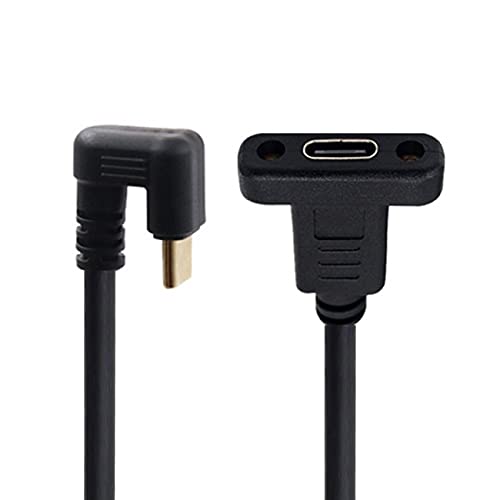 NFHK 180 Degree U Shape Back Angled USB-C USB 3.1 Type C Male to Female Extension Data Cable 30cm — image 1