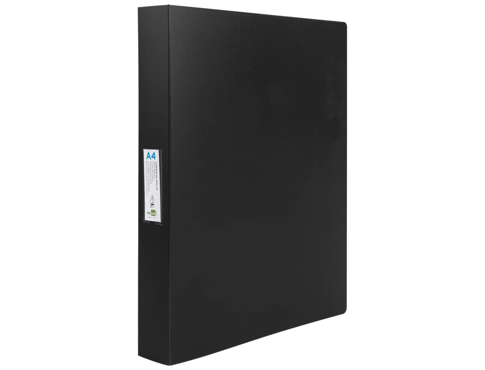 Folder liderpapel 4 rings 25 mm mixed polypropylene din a4 opaque black