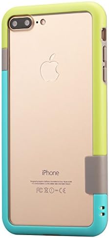 iPhone 7 plus Case, Slim Fit Protective Bumper Soft TPU Frame Case Cover All Side Protection for iPhone 7 plus 5.5 Inch (Green+Blue)