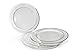 OCCASIONS 120 Plates Pack,(60 Guests) Heavyweight Premium Wedding Party Disposable Plastic Plates Set -60 x 10.5'' Dinner + 60 x 7.5'' Salad/Dessert (White & Silver Rim)