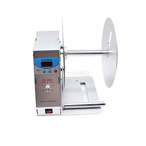 Automatic Label Rewinder Machine, Digital Automatic Label Tags Rewinder Speed Adjustable Rewinding Machine Printing Label Rewinder AC110V for Office Warehouse Production line (USA Stock)