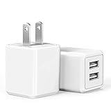 USB Wall Charger,Charger Adapter, Atizzy 2-Pack 2.1Amp Dual Port Fast Charger Plug Cube for iPhone X 8/7/6 Plus SE/5S/4S,iPad, iPod, Samsung, LG, HTC, Huawei, Moto, Kindle and More