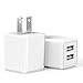 USB Wall Charger,Charger Adapter, Atizzy 2-Pack 2.1Amp Dual Port Fast Charger Plug Cube for iPhone X 8/7/6 Plus SE/5S/4S,iPad, iPod, Samsung, LG, HTC, Huawei, Moto, Kindle and More