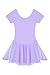 Arshiner Girls Ballet Leotard with Chiffon Tutu Skirt Dance Wear Short Sleeve Toddler Ballerina Outfit Dress Purple