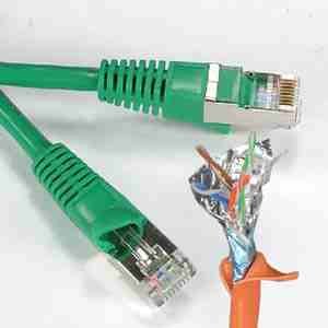 15Ft Cat.5E Shielded Patch Cable Molded Green