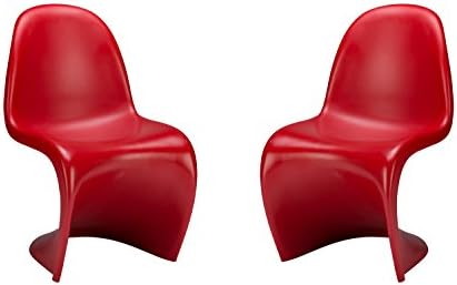 Poly and Bark S Chair in Red (Set of 2)