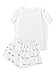 WDIRARA Women's Sleepwear Closed Eyes Print Tee and Shorts Pajama Set White M