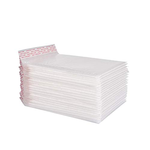 Ahagogo 50pcs Poly Bubble Mailers Padded Envelopes, Bubble Lined Poly Mailer Self-Seal Teal, Waterproof Bubble Lined Poly Mailer for Packaging (White)