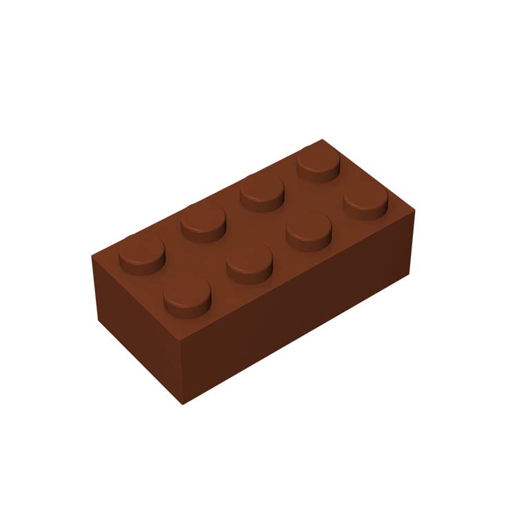 Classic Bulk Brick Block 2x4, 100 Piece Building Brick Brown, Compatible with Lego Parts and Pieces 3001(Colour:Brown) — image 1