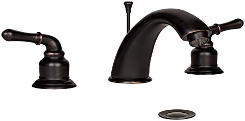 Faucetland 003002320 Roman Widespread Bathroom Sink Faucet Oil Rubbed Bronze with Popup Drain Included