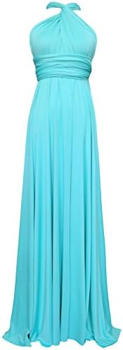 Full Length Infinity Plus size Dress in turquoise with Aqua Marine