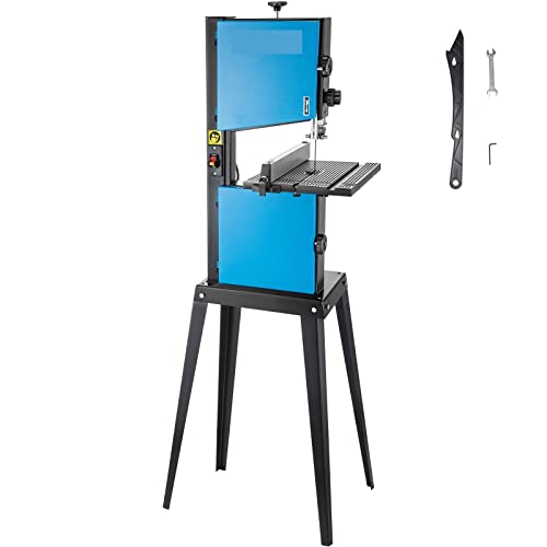 370W Benchtop Bandsaw with Dust Port 10in Width Cutting Wood 1700RPM Woodworking Band Sawing Machine DIY Tilt Table Blade