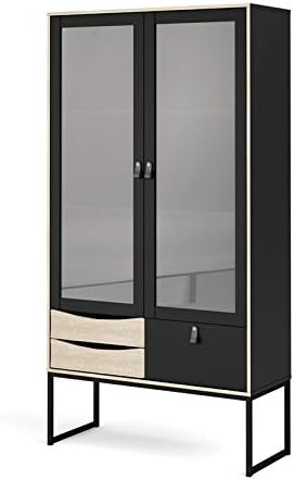 Amazon Com Tvilum 88201gmak 2 Glass Door China Cabinet With 3