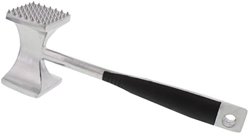 Cheftor Two Sided 10z Heavy Meat Tenderizer Nut Cracker Ice Breaker Hammer Mallet Kitchen Cooking Tool With Non-slip Rubber Handle