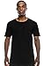 JC DISTRO Mens Hipster Hip Hop Cotton Elong Round Scallop Hemline Tshirt Black Large