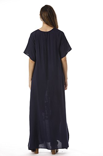 Riviera Sun Long Embroidered Dresses for Women 21861-NVY-M Navy