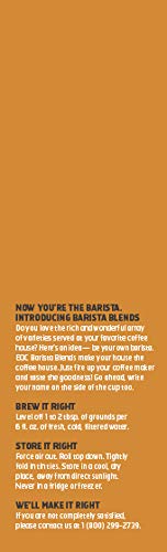 EIGHT O’CLOCK COFFEE BARISTA BLENDS GROUND COFFEE, BLACK & TAN, 11 OUNCE
