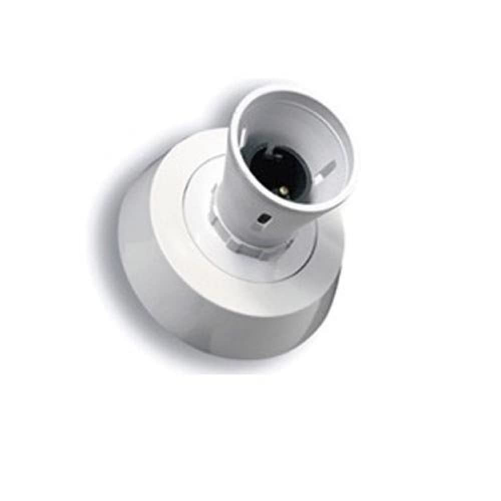 Merriway BH05757 Batten Straight Pre-Wired Lamp Holder, White