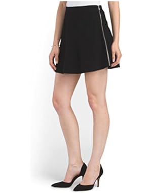Theory Ixen Wool Felt Mini Skirt Lorywash Fabric in Black