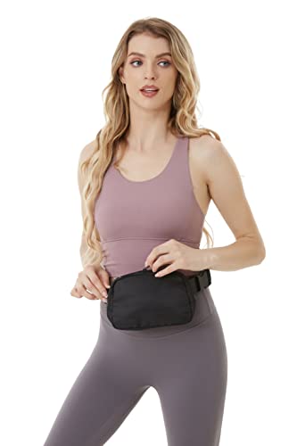 Lulu Belt Bag for Women Men, Everywhere Fanny Pack Lemon Dupes, Waterproof Crossbody Waist Bag with Adjustable Strap for Workout Running Traveling Hiking, DIY Patch Available, Fashion LuLu Style