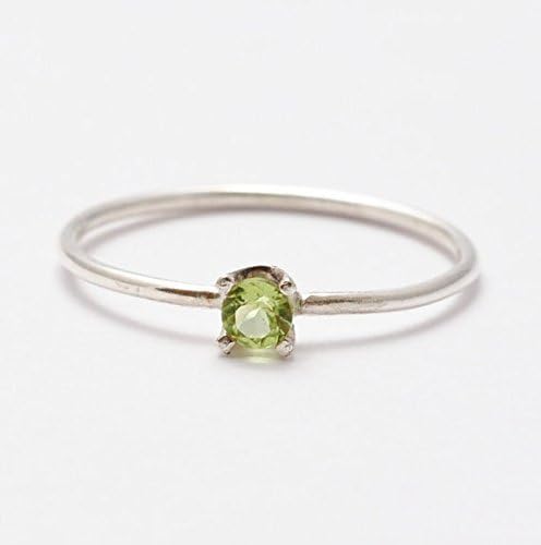 Peridot Ring: Silver Peridot Jewelry, Birthday Present Ideas